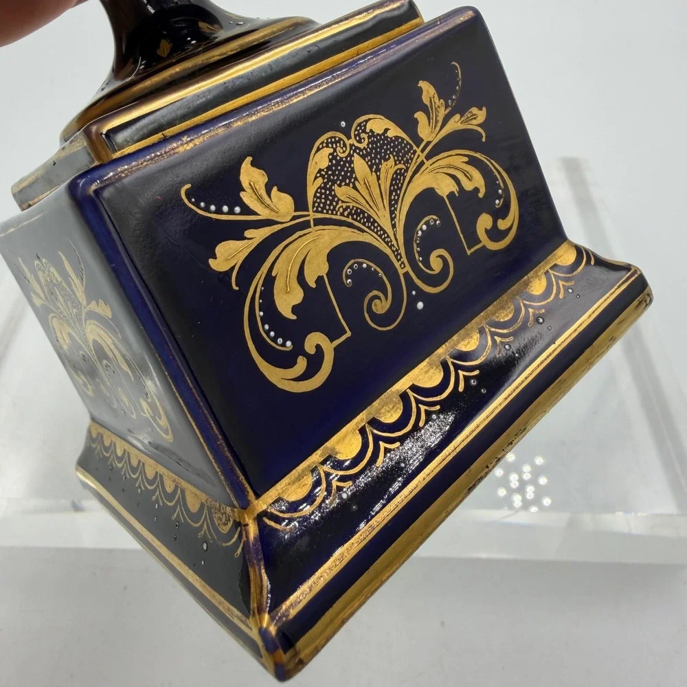 Antique Royal Vienna Cobalt Covered Urn Signed C Heer Austria Hand Painted Amor